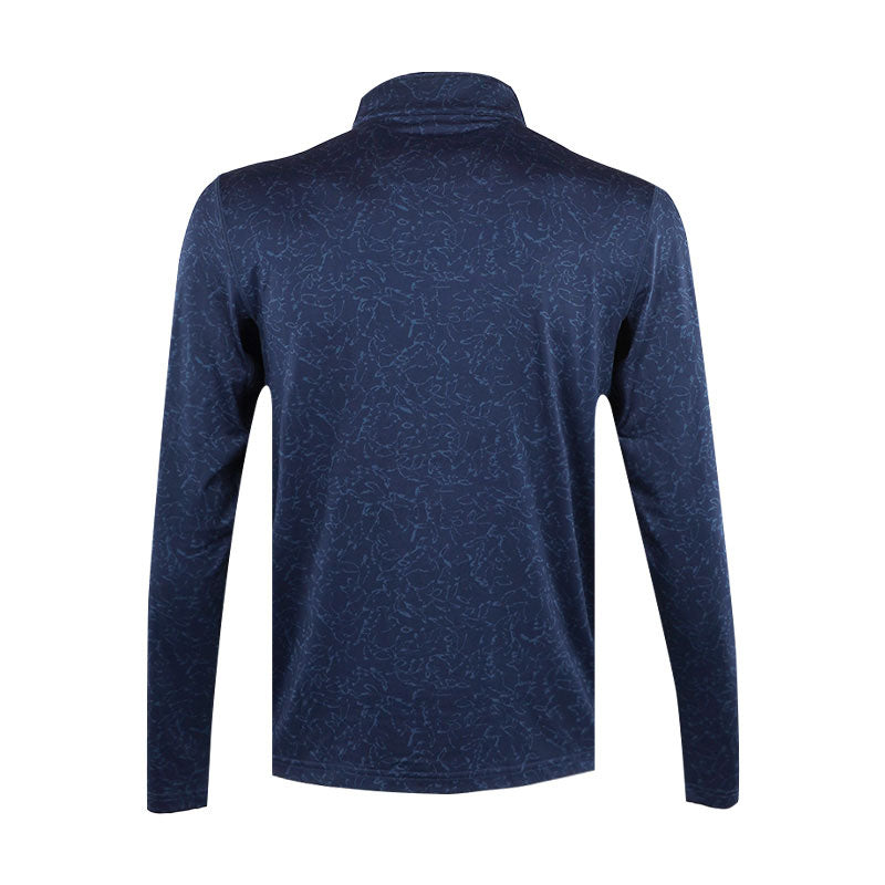 CALVIN KLEIN Printed Newport 1/4 Zip Men's Long Sleeve Shirt (Navy)