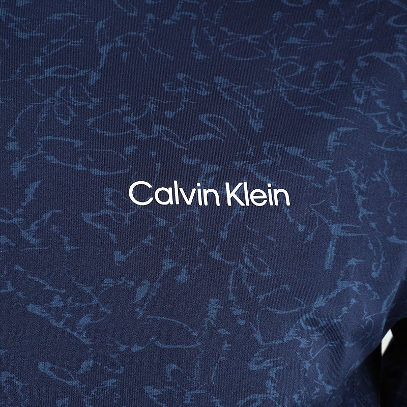 CALVIN KLEIN Printed Newport 1/4 Zip Men's Long Sleeve Shirt (Navy)
