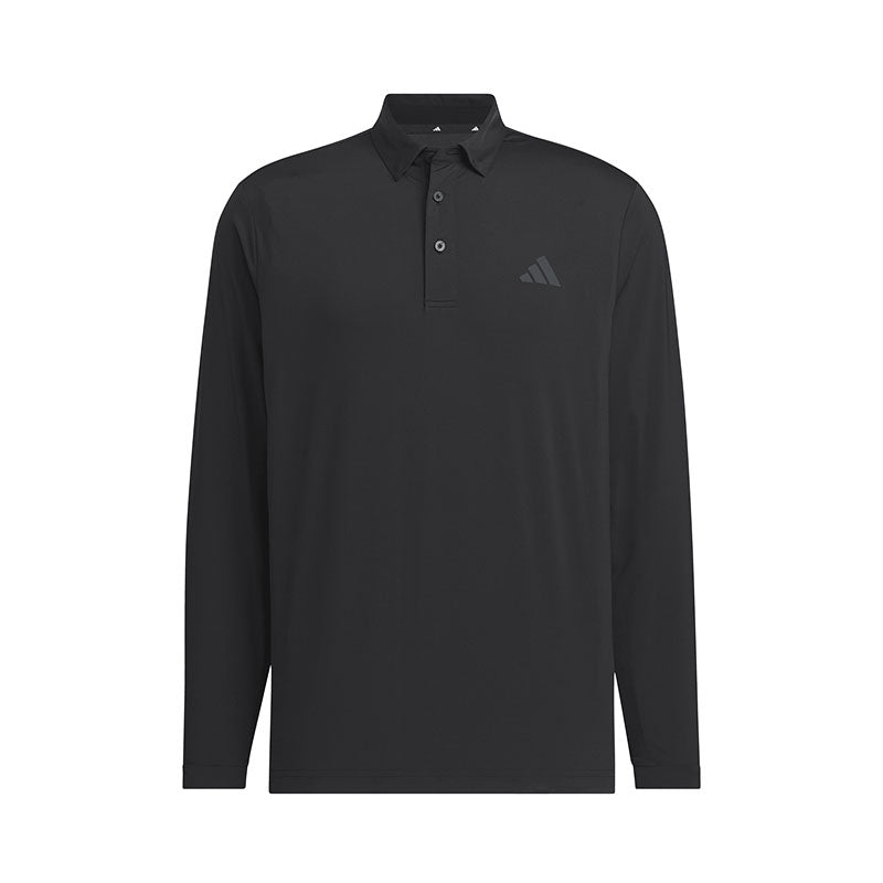 ADIDAS Ultimate365 3-Stripes Men's Long Sleeve Polo (Black)