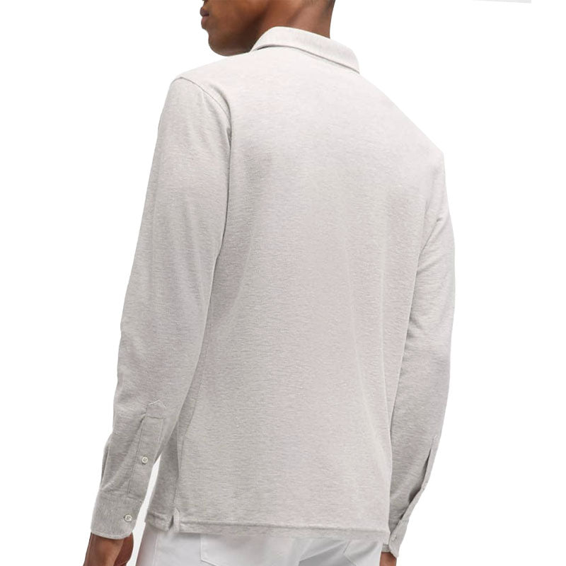 PETER MILLAR Croxley Men's Long Sleeve Polo (British Grey)