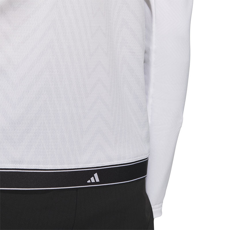 ADIDAS Jacquard Women's Long Sleeve Polo (White)