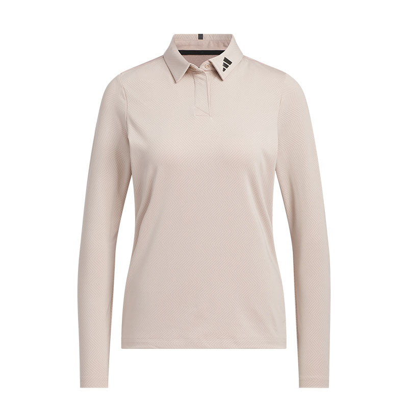 ADIDAS Jacquard Women's Long Sleeve Polo (Taupe)