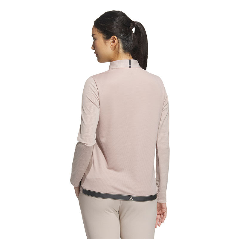 ADIDAS Jacquard Women's Long Sleeve Polo (Taupe)