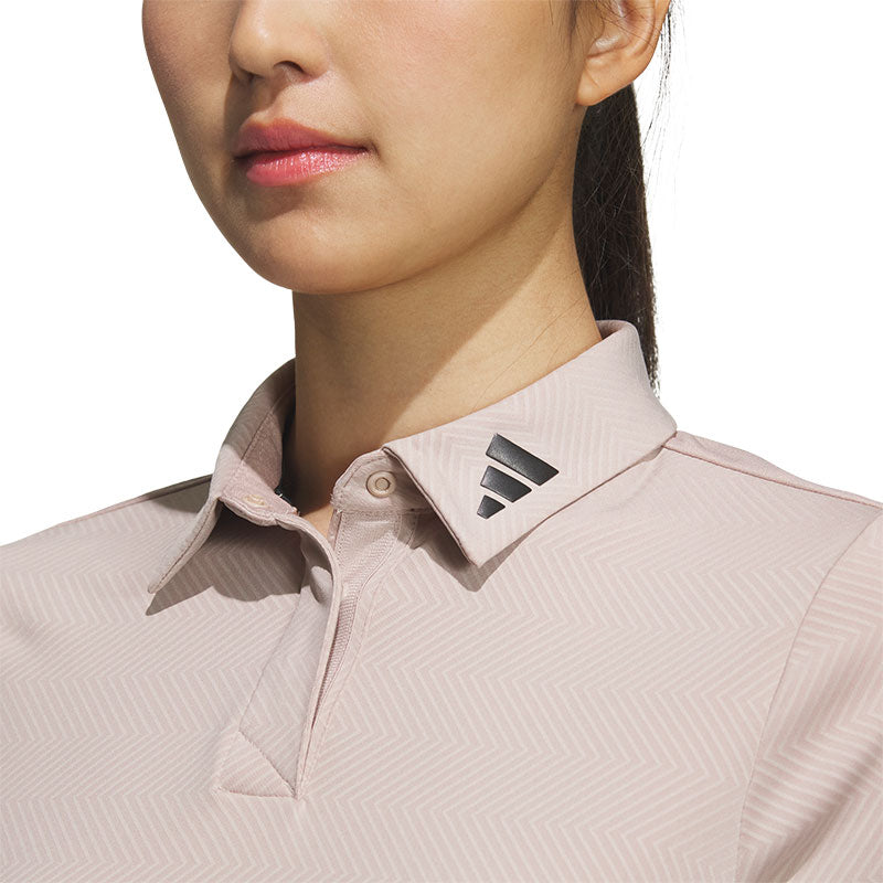ADIDAS Jacquard Women's Long Sleeve Polo (Taupe)