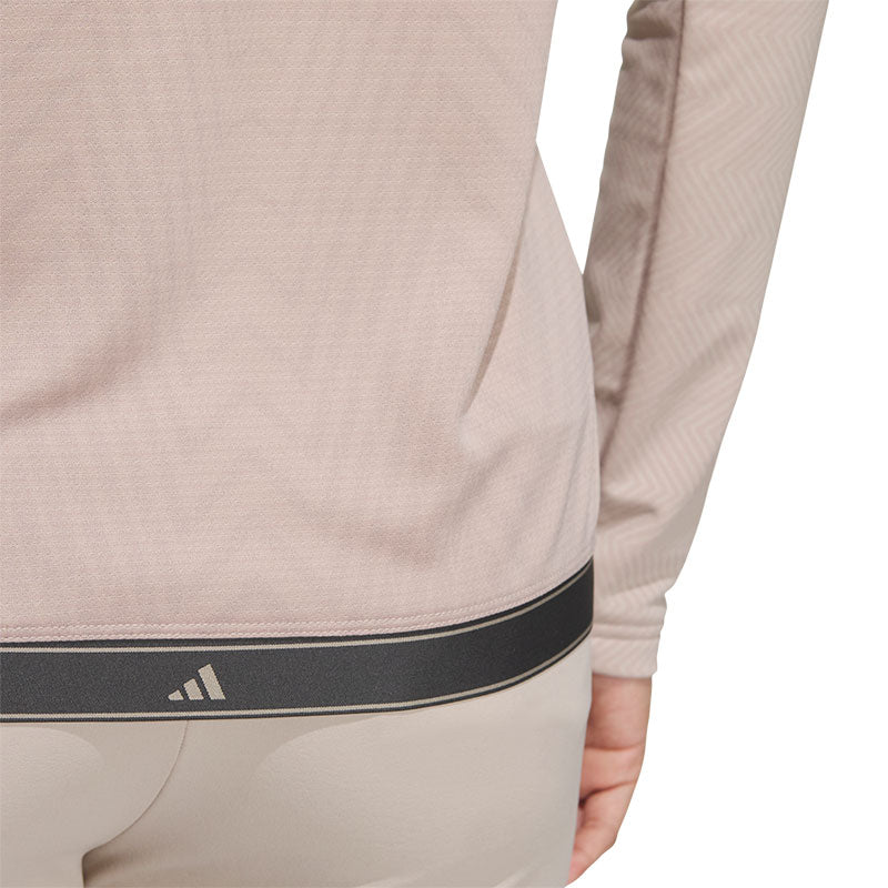 ADIDAS Jacquard Women's Long Sleeve Polo (Taupe)