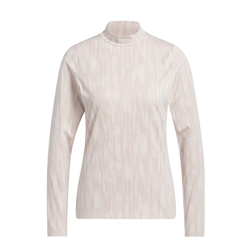 ADIDAS Ultimate365 Jacquard Long Sleeve Mock Shirt (Taupe)