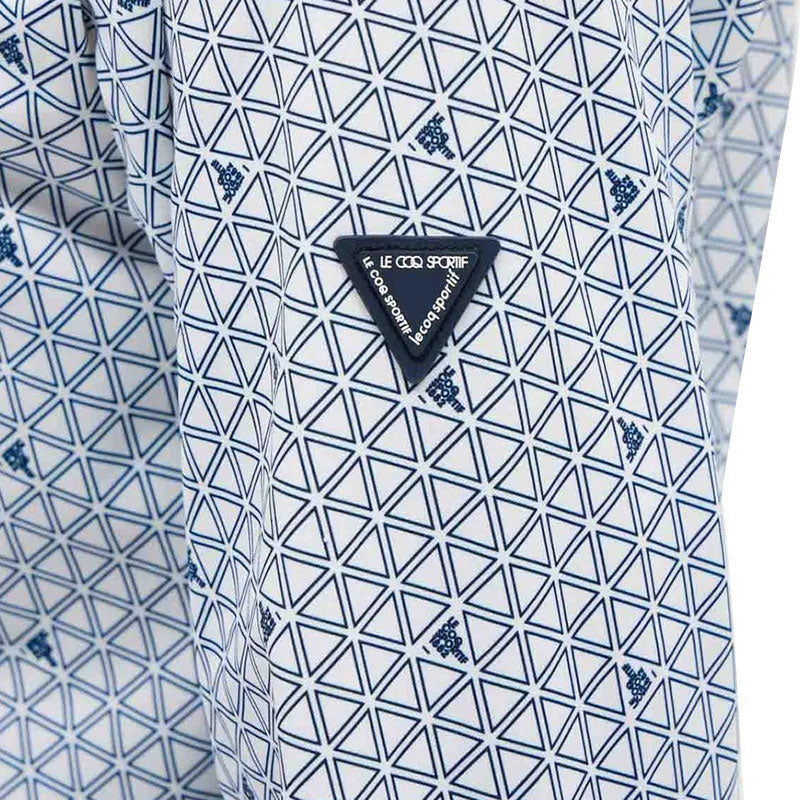 LE COQ SPORTIF GOLF Triangle Print Men's Polo (White)