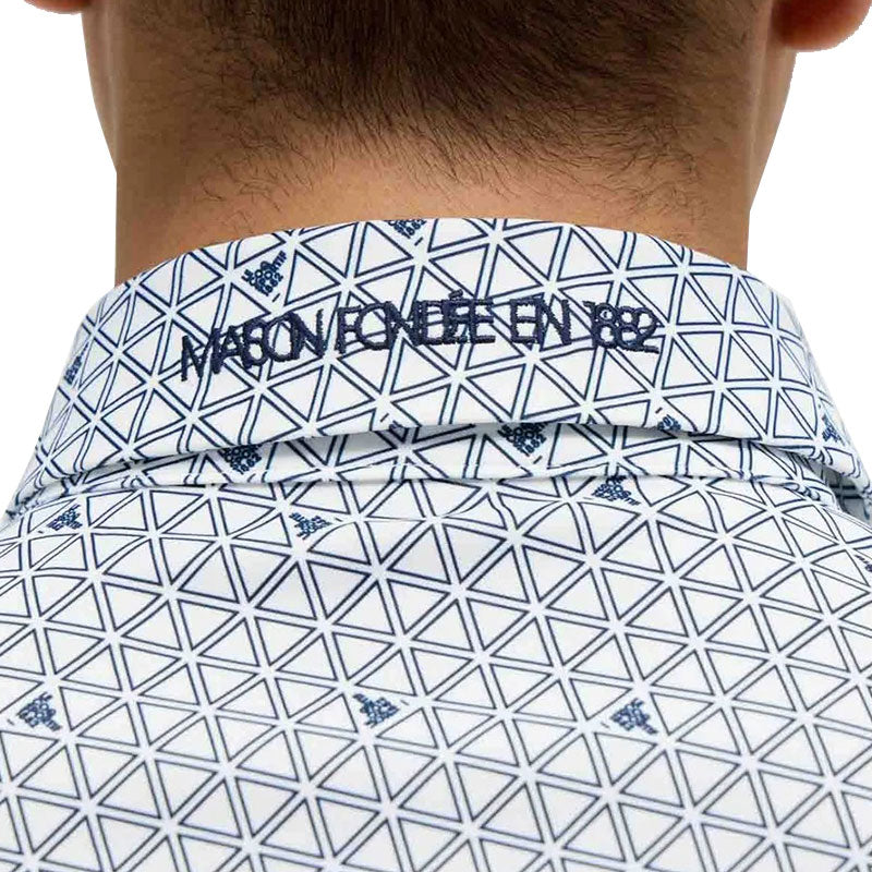 LE COQ SPORTIF GOLF Triangle Print Men's Polo (White)