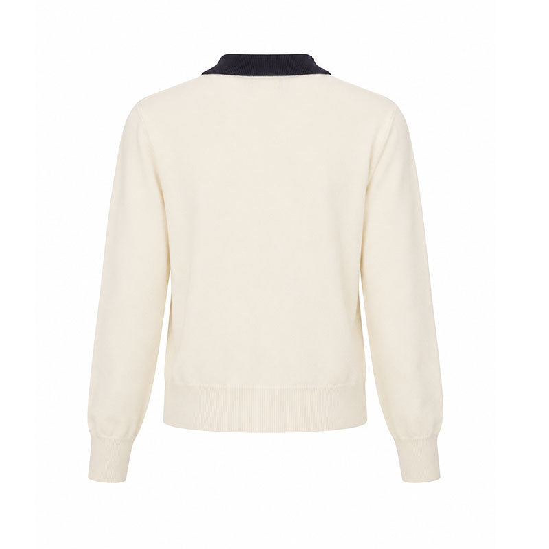 CALVIN KLEIN Olwyn Knit Women's Long Sleeve Polo (Buttercream)