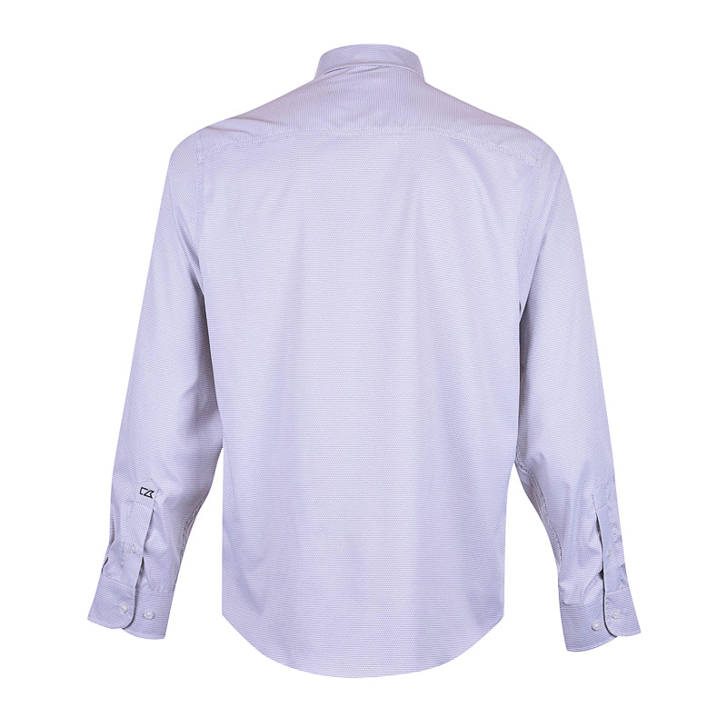 CUTTER & BUCK Versatech Geo Dobby Men's Longsleeve Shirt (White/Black)
