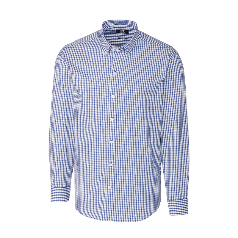 CUTTER & BUCK Gingham Men's Long Sleeve Shirt (Tour Blue)