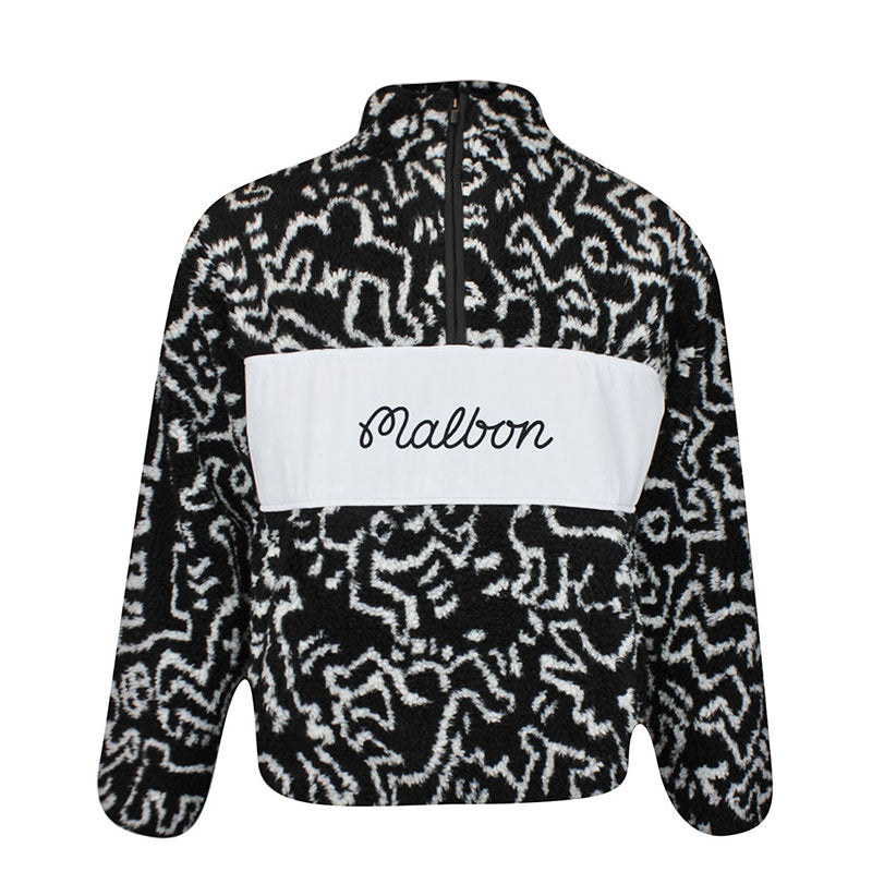 MALBON GOLF x Keith Haring Sherpa Men's Pullover Shirt (Black)