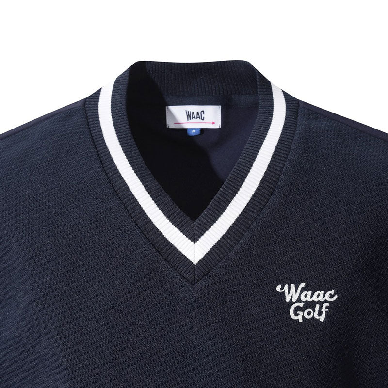 WAAC Men's V-Neck Knit Vest (Dark Navy)