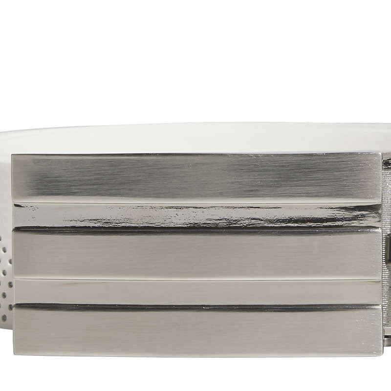 ADIDAS 3-Stripes Buckle PU Leather No Hole Men's Belt (White)