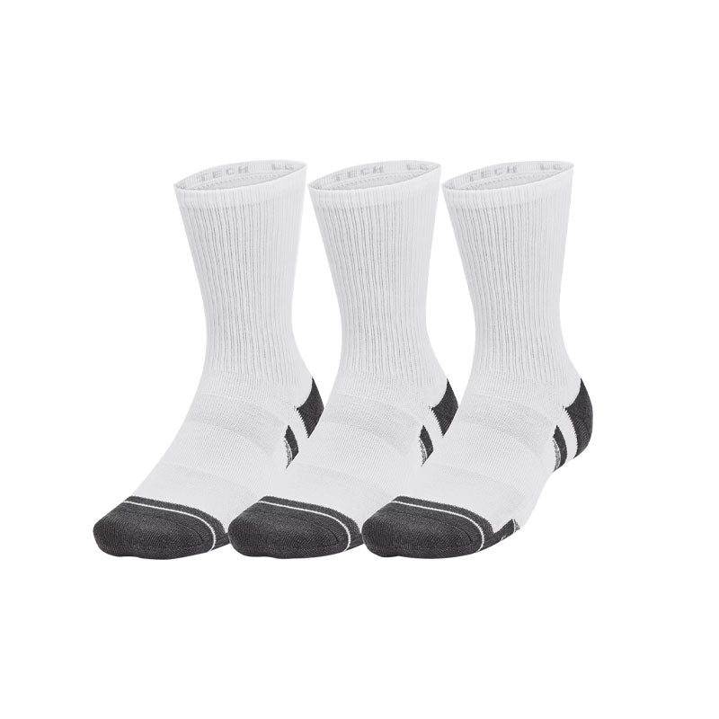 UNDER ARMOUR Performance Tech 3-Pack Unisex No Show Socks (White/Grey)