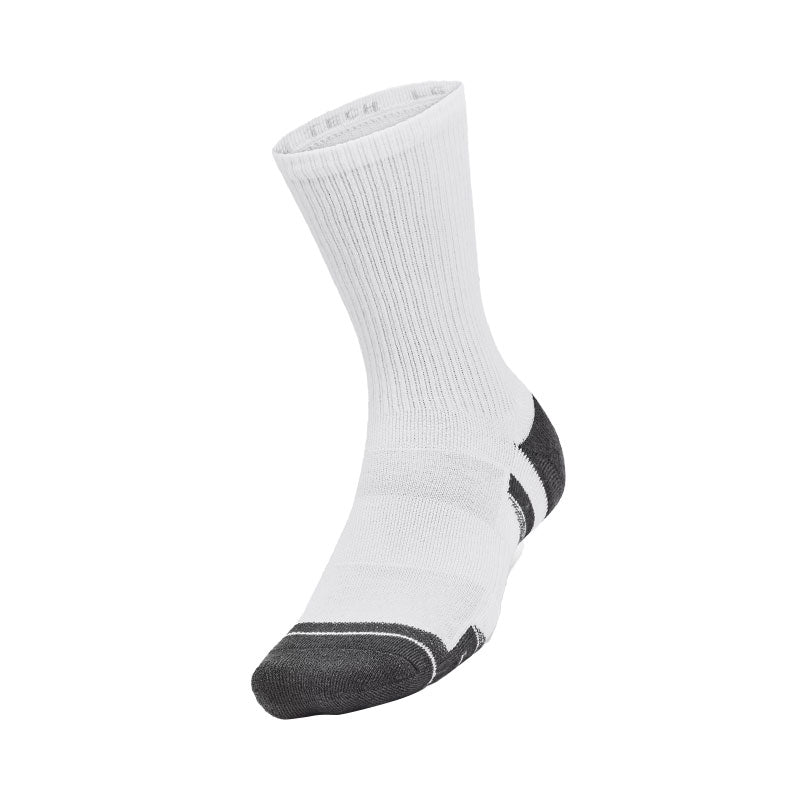 UNDER ARMOUR Performance Tech 3-Pack Unisex No Show Socks (White/Grey)