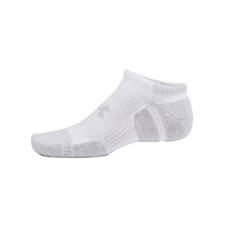 UNDER ARMOUR Performance Tech Pro 3-Pack Unisex No Show Socks (White)
