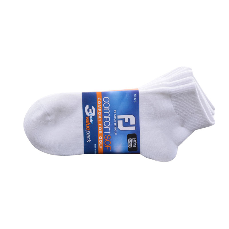 FOOTJOY ComfortSof 3-Pack Ankle Socks (White)