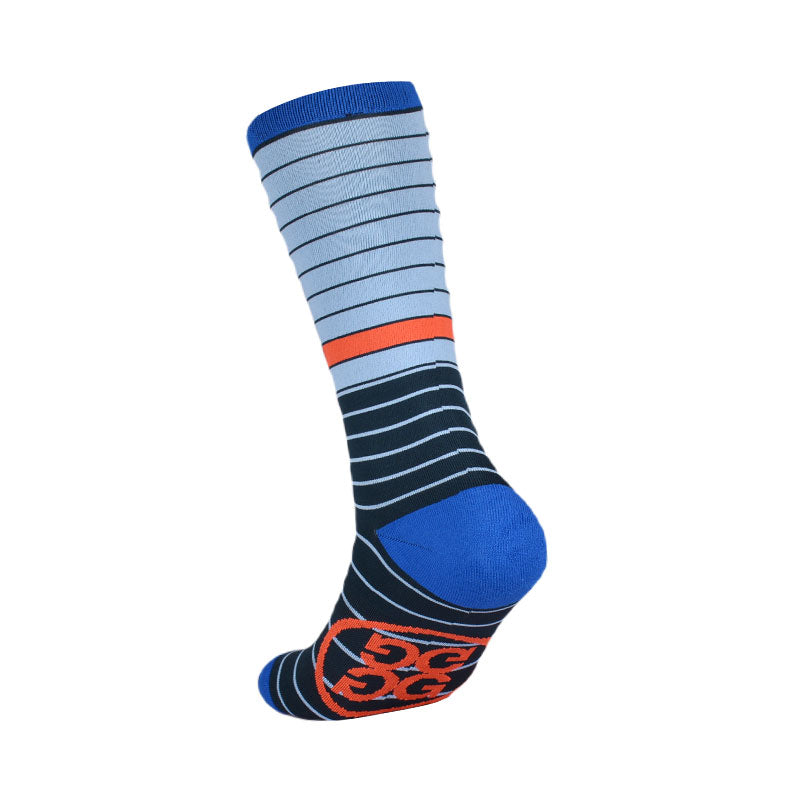 GFORE Mixed Stripe Men's Crew Socks (Vista Blue)