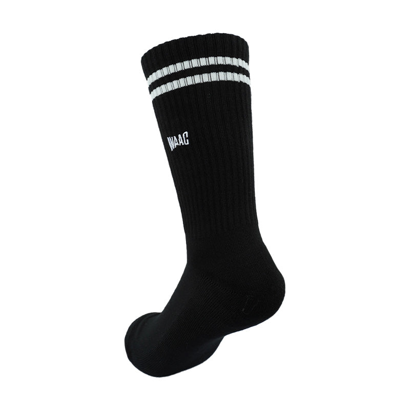 WAAC Stripe Men's Crew Socks (Black)