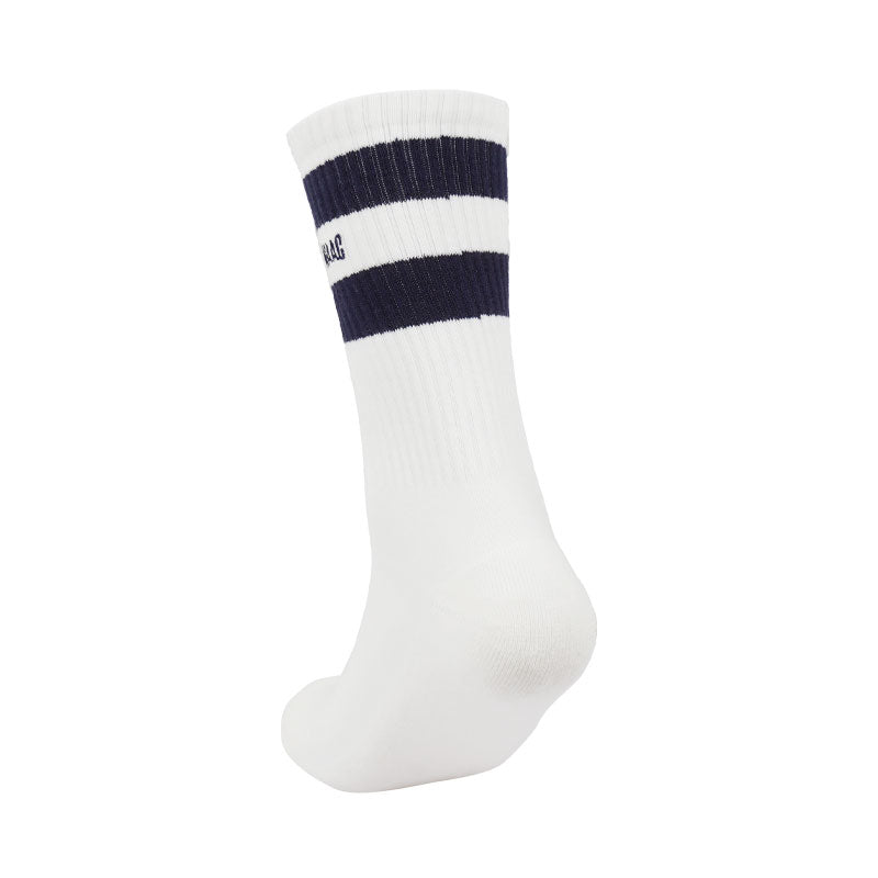 WAAC Stripe Men's Crew Socks (White/Blue)