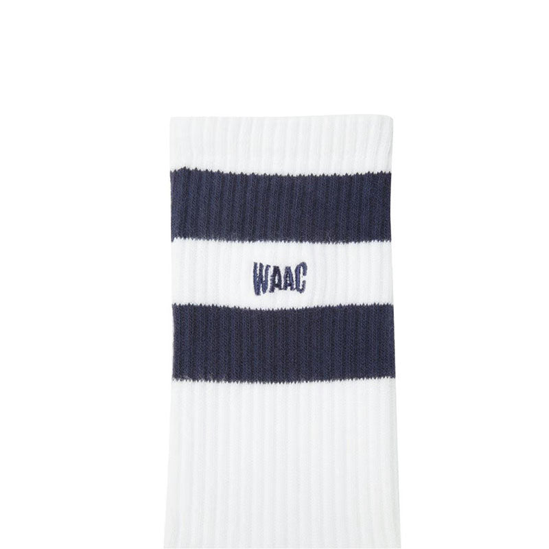 WAAC Stripe Men's Crew Socks (White/Blue)