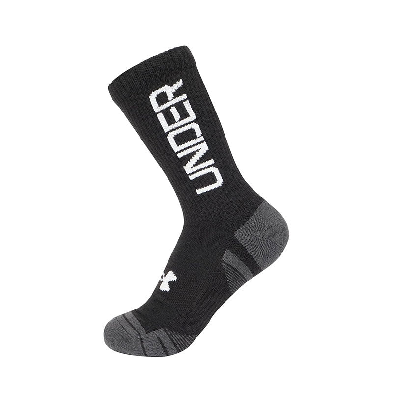 UNDER ARMOUR Performance Tech 3-Pack Unisex Crew Socks (Black/Black)