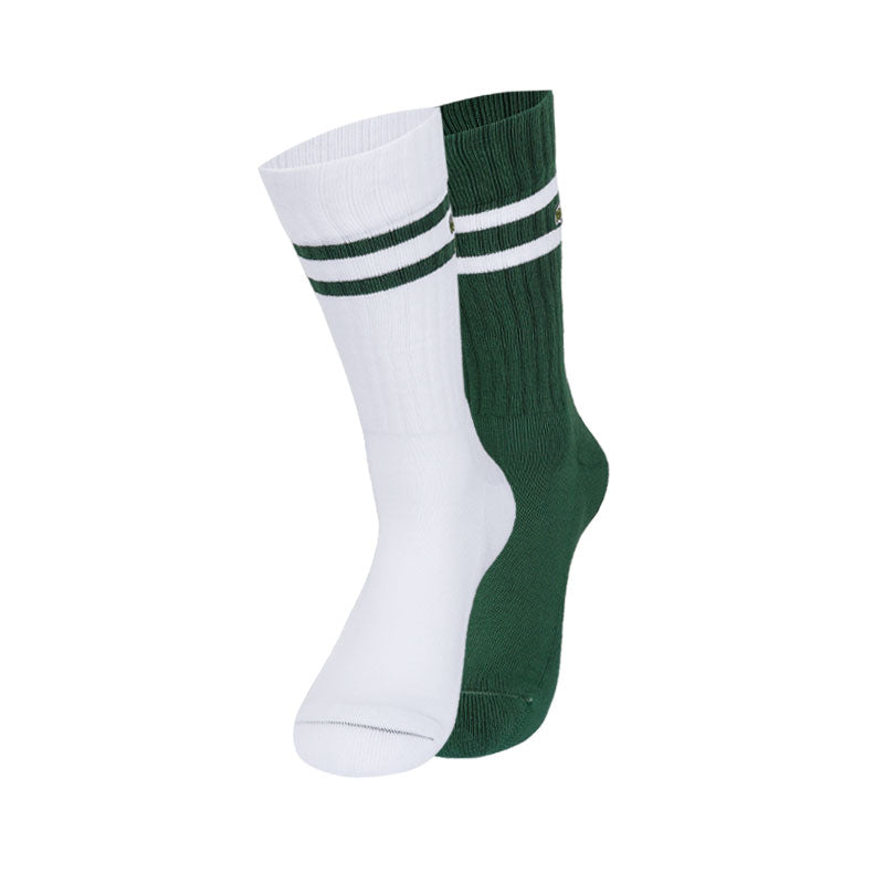 LACOSTE Ribbed Cotton Socks (Green/Flour)