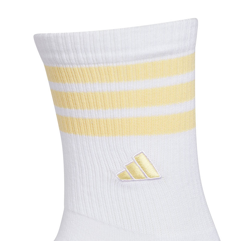 ADIDAS 3-Stripes Women's Crew Socks (White/Orange)