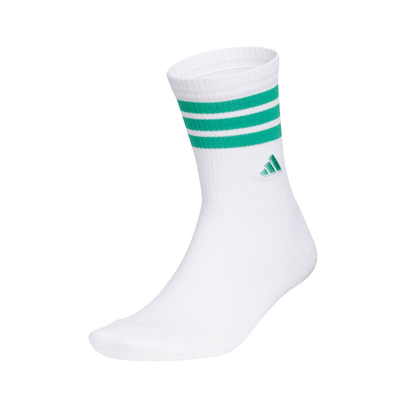 ADIDAS 3-Stripes Women's Crew Socks (White/Green)