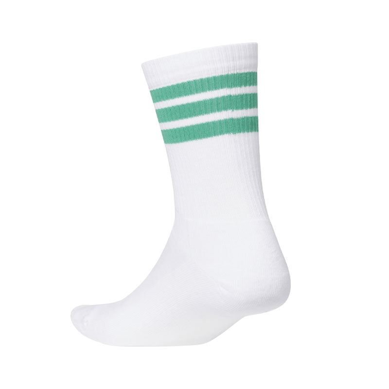 ADIDAS 3-Stripes Women's Crew Socks (White/Green)