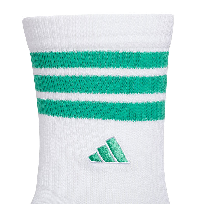 ADIDAS 3-Stripes Women's Crew Socks (White/Green)