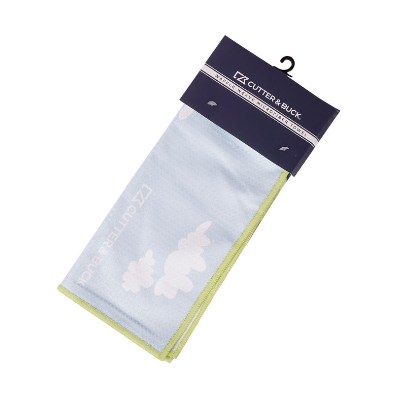 CUTTER & BUCK Waffle Weave Microfiber Towel (Blue/Green)