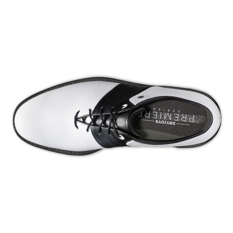 FOOTJOY Premiere Packard Lace Men's Spiked Shoes (White/Black)