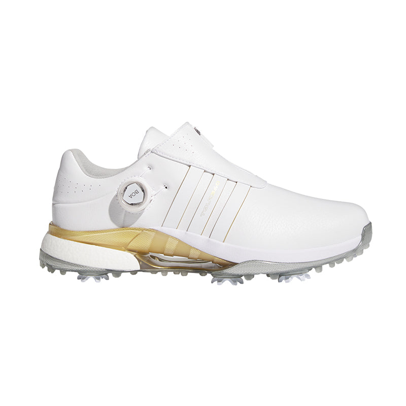 ADIDAS Tour360 BOA Men's Spiked Shoes (White/Gold)