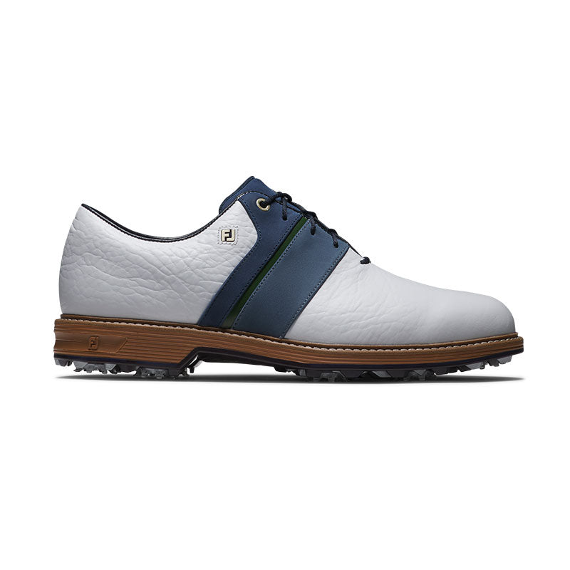 FOOTJOY Premiere Series Packard LX Men's Spiked Shoes (White/Navy/Tan)