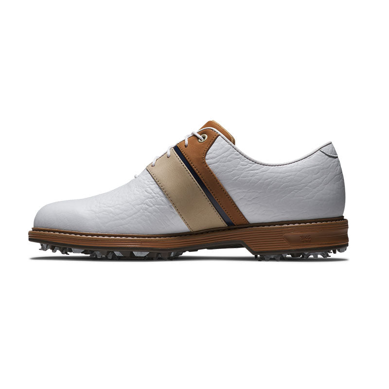 FOOTJOY Premiere Series Packard LX Men's Spiked Shoes (White/Khaki)