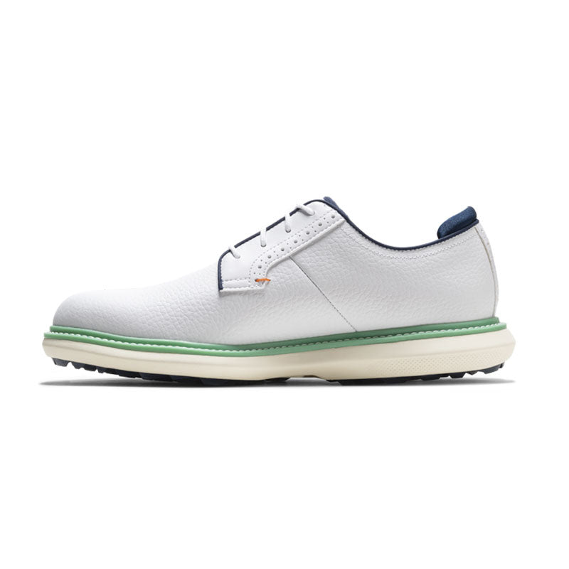 FOOTJOY Traditions Men's Spikeless Shoes (White/Navy/Teal)