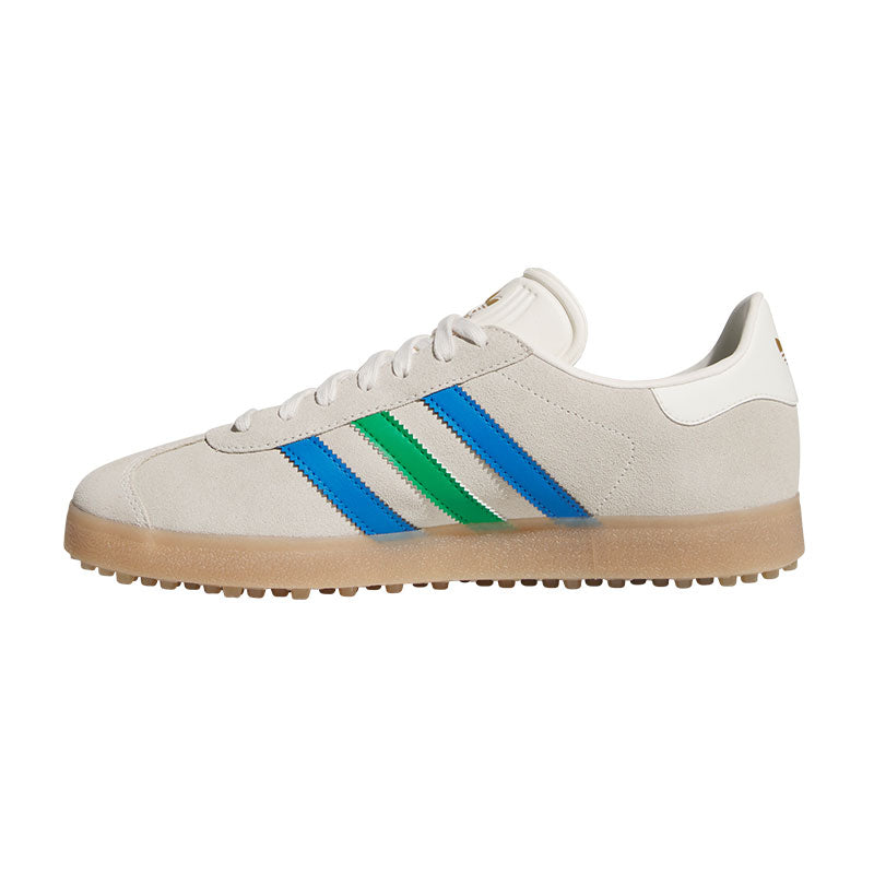 ADIDAS Gazelle Unisex Spikeless Shoes (White/Green/Blue)
