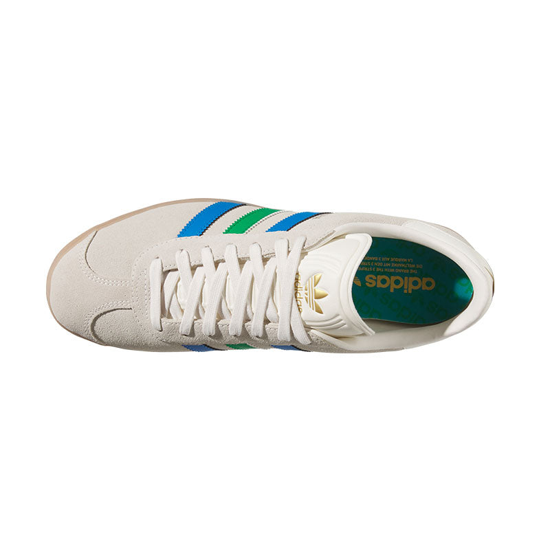 ADIDAS Gazelle Unisex Spikeless Shoes (White/Green/Blue)