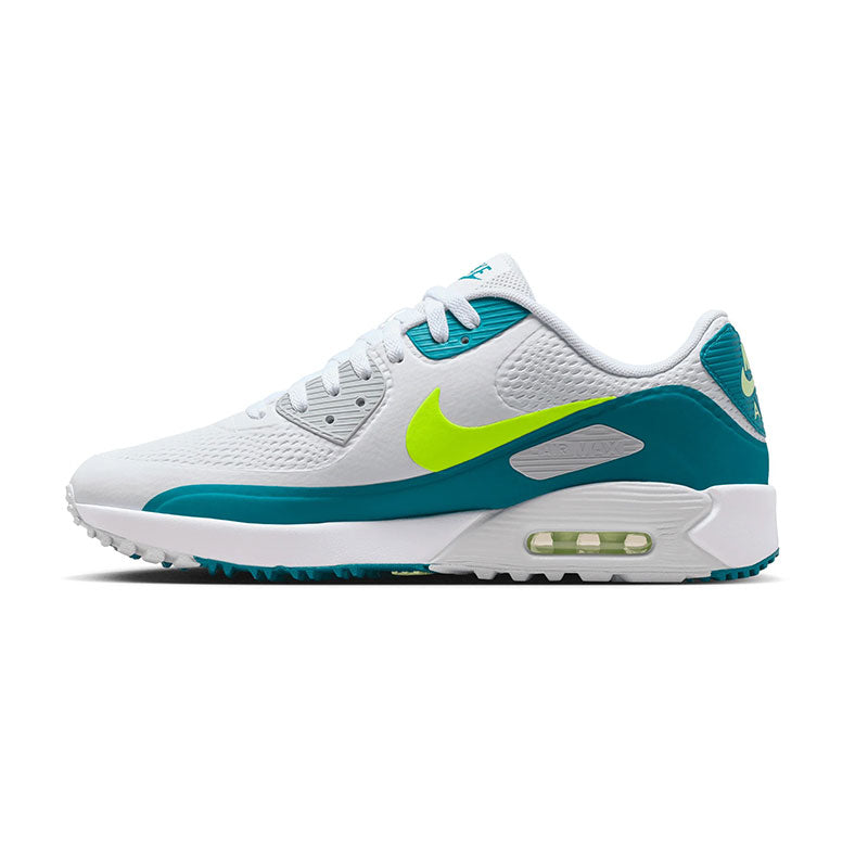NIKE Air Max 90 G Men's Spikeless Shoes (White/Yellow/Blue)
