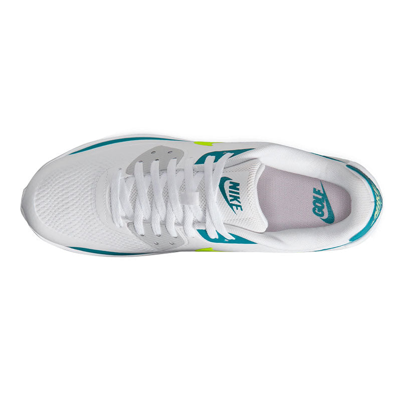 NIKE Air Max 90 G Men's Spikeless Shoes (White/Yellow/Blue)