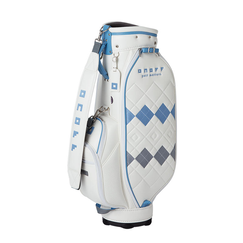ONOFF OB7923 8.5" Women's Caddie Bag (White/Blue)