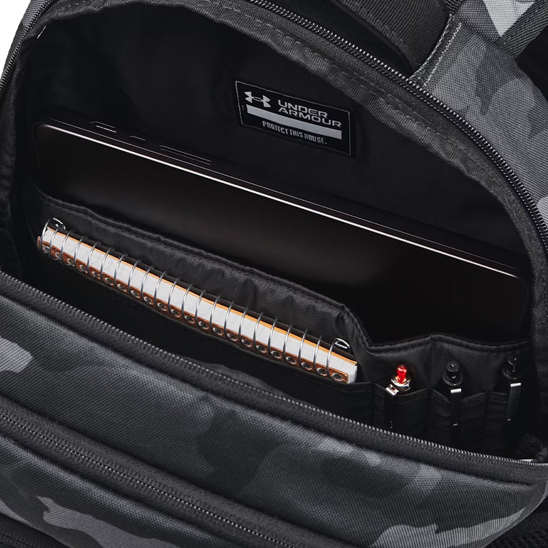 UNDER ARMOUR Hustle 6.0 Backpack (Black/Black/Gold)