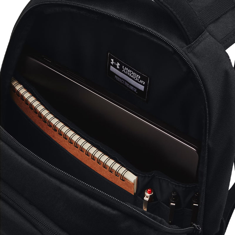 UNDER ARMOUR Hustle 6.0 Backpack (Black/Black/White)