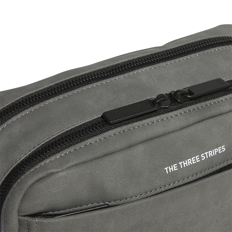ADIDAS Polyurethane 2-Way Zip Pouch (Charcoal)