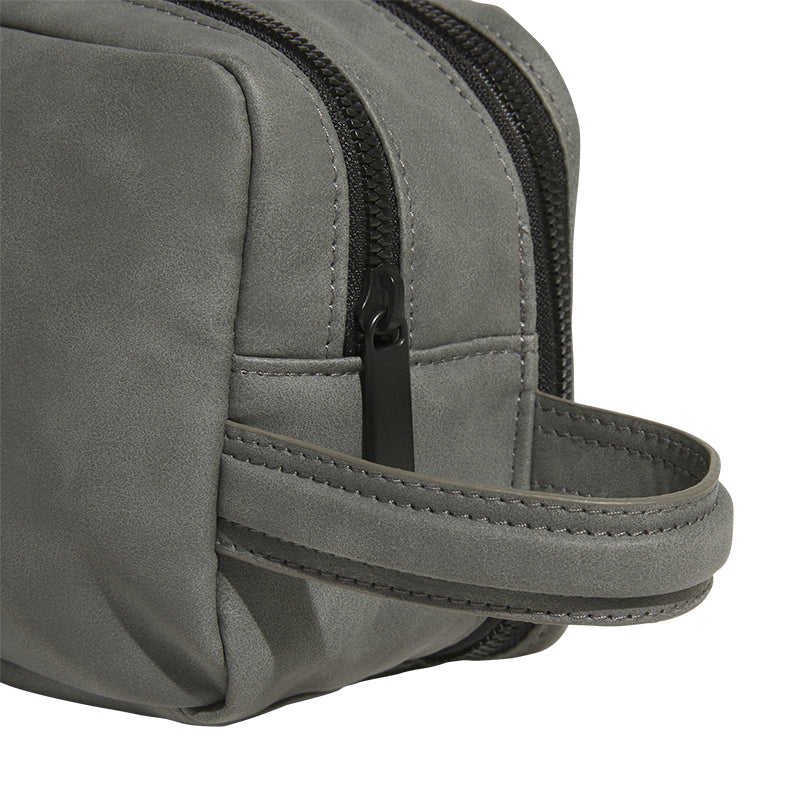 ADIDAS Polyurethane 2-Way Zip Pouch (Charcoal)