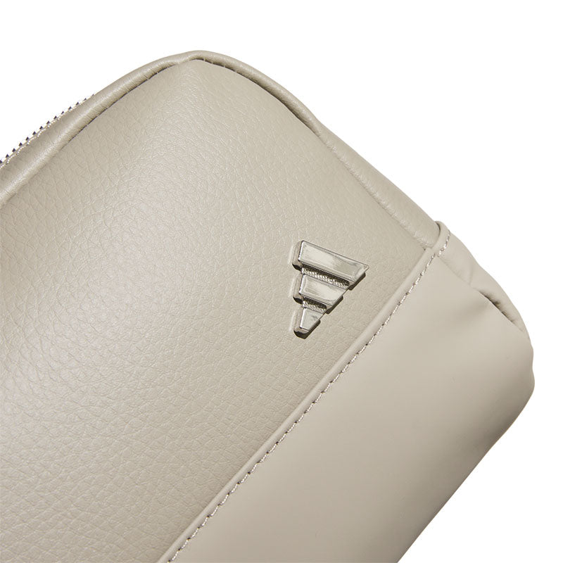ADIDAS Polyurethane 2-Way Zip Pouch (Beige)