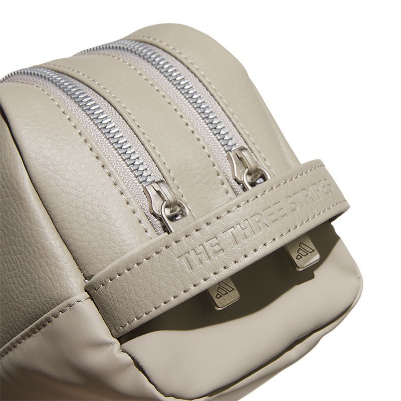 ADIDAS Polyurethane 2-Way Zip Pouch (Beige)