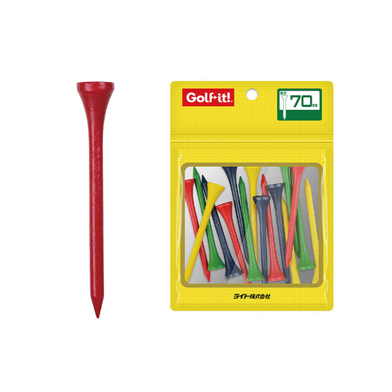 GOLF LITE T-570 Lite Mix Shell Pack Wood Tee 70mm